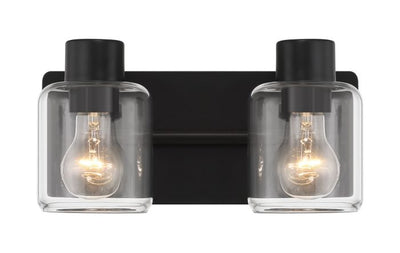 ##Antique Hardware## Rori 2 Light Vanity in Flat Black