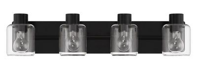 ##Antique Hardware## Rori 4 Light Vanity in Flat Black