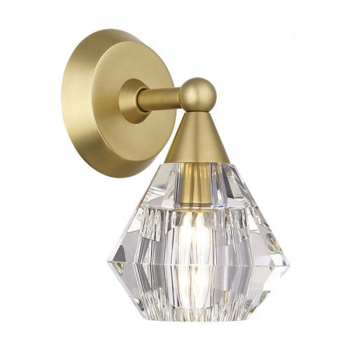 1 Light Natural Brass Crystal Single Sconce Wall Sconce Livex