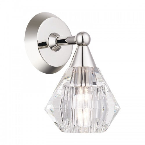 1 Light Polished Nickel Crystal Single Sconce Wall Sconce Livex