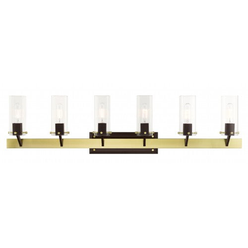 6 Light Satin Brass Vanity Sconce Wall Sconce Livex