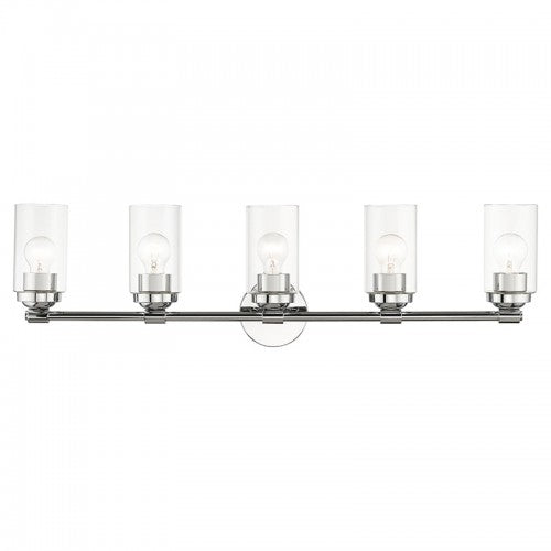 5 Light Polished Chrome Large Vanity Sconce Wall Sconce Livex