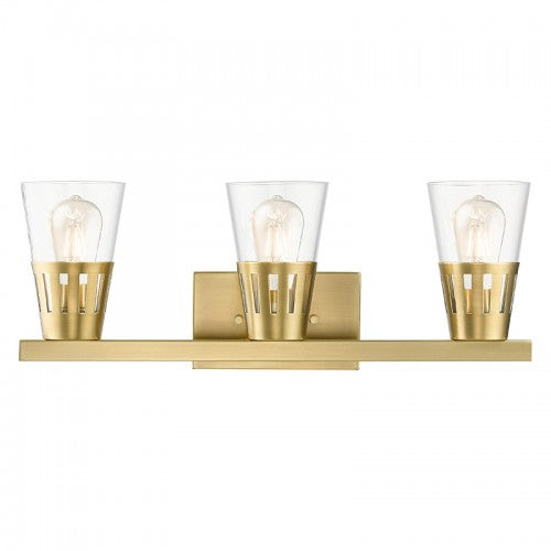 3 Light Natural Brass Vanity Sconce Wall Sconce Livex