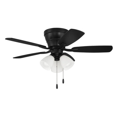 42" Wheeler 3-Light in Flat Black w/ Flat Black/Greywood Blades Ceiling Fan CRAFTMADE