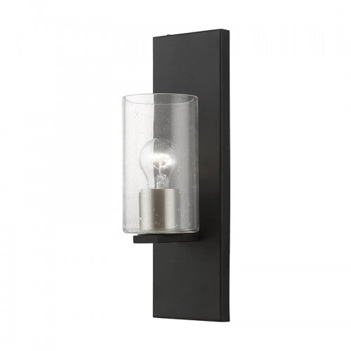 1 Light Black with Brushed Nickel Accents Wall Sconce Wall Sconce Livex