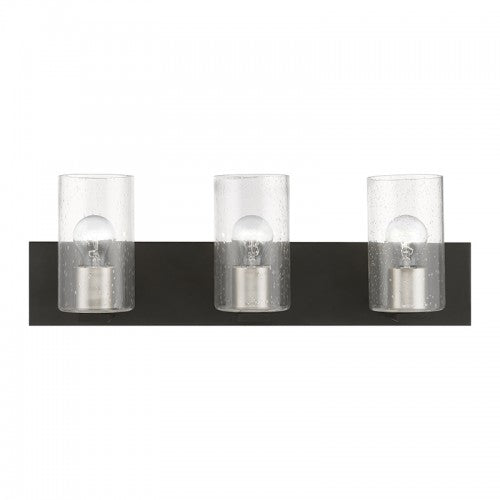 3 Light Black with Brushed Nickel Accents Vanity Sconce Wall Sconce Livex