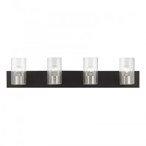 4 Light Black with Brushed Nickel Accents Large Vanity Sconce Wall Sconce Livex