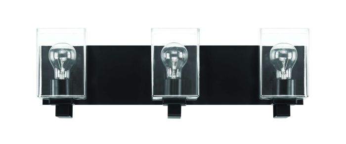 McClane 3 Light Vanity in Flat Black Bath and Vanity Craftmade