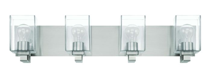 McClane 4 Light Vanity in Brushed Polished Nickel Bath and Vanity Craftmade