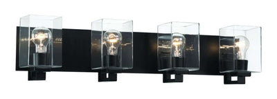 McClane 4 Light Vanity in Flat Black Bath and Vanity Craftmade