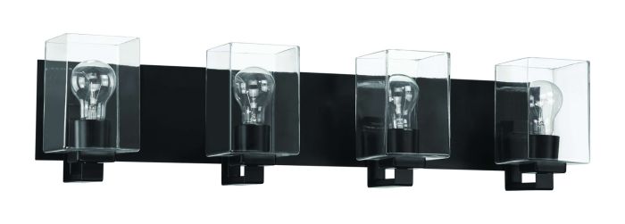 McClane 4 Light Vanity in Flat Black Bath and Vanity Craftmade