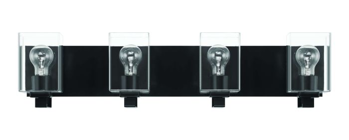 McClane 4 Light Vanity in Flat Black Bath and Vanity Craftmade