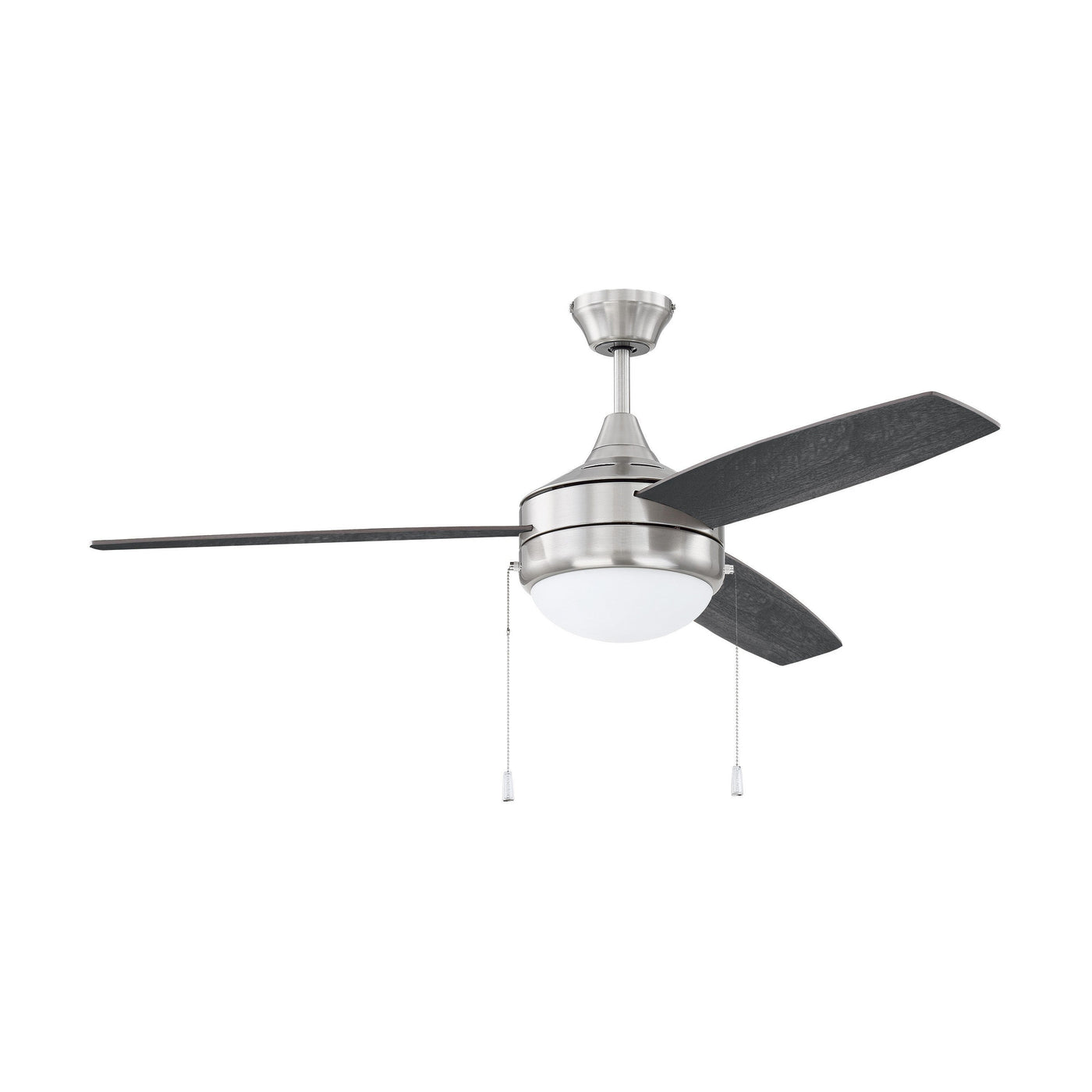 52" Phaze 3 in Brushed Polished Nickel w/ Brushed Nickel/Greywood Textured Blades Ceiling Fan CRAFTMADE