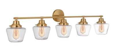 Essex 5 Light Vanity in Satin Brass Bath and Vanity Craftmade