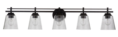 Drake 5 Light Vanity in Flat Black Bath and Vanity Craftmade