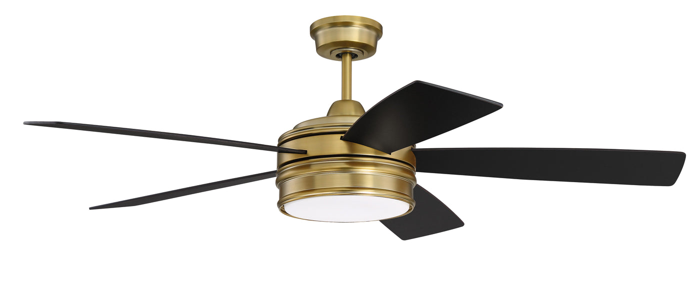 52" Braxton in Satin Brass w/ Flat Black/Mesquite Blades Ceiling Fan CRAFTMADE