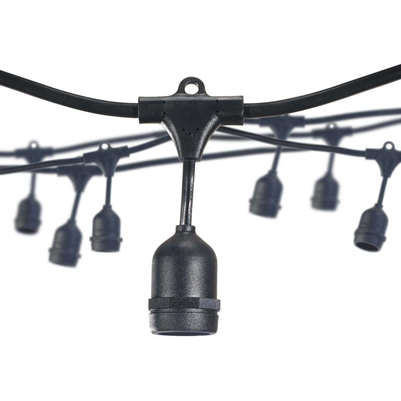 \30' STRING LIGHT 12 SOCKETS 30" SPACING E26 BLACK - NO BULBS