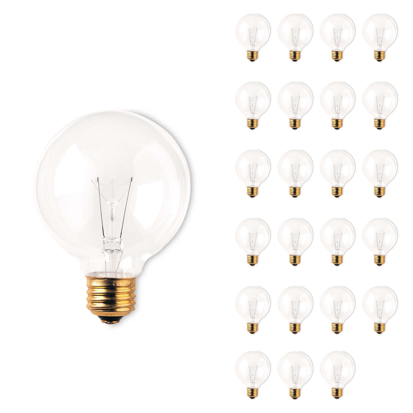 40W G25 Globe Clear E26 120V-24PK Bulb Bulbrite