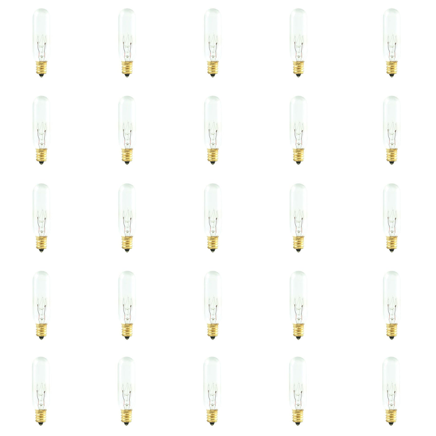 15W T6 Tubular Clear E12 130V-25PK Bulb Bulbrite