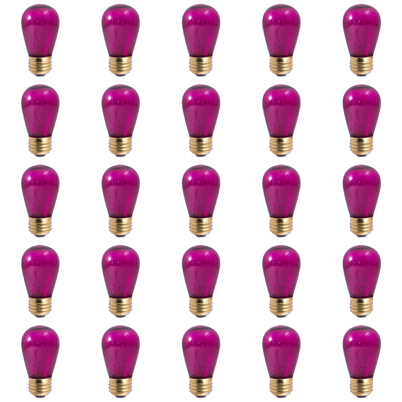 11W S14 Sign Transparent Pink E26 130V-25PK Bulb Bulbrite