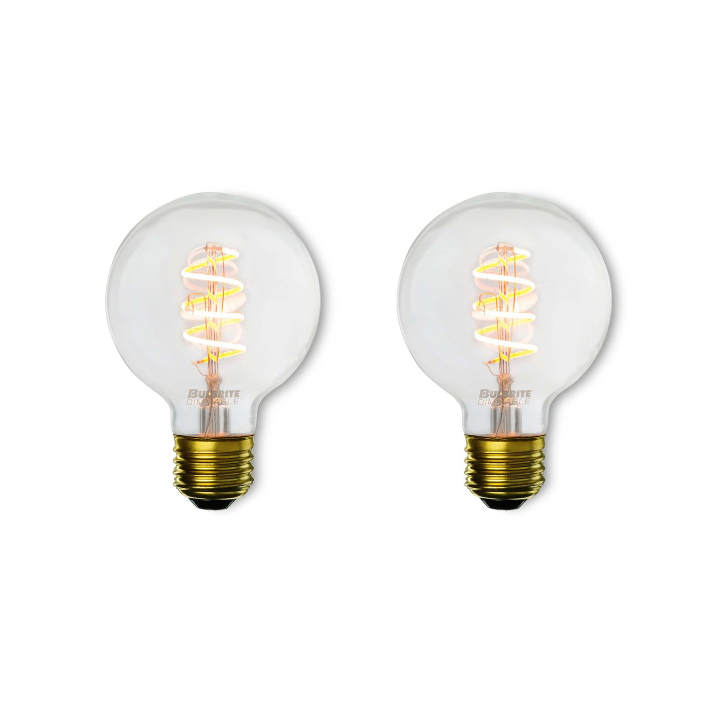 4W LED G25 2200K Curved Filament Nostalgic SPIRAL-2PK Bulb Bulbrite