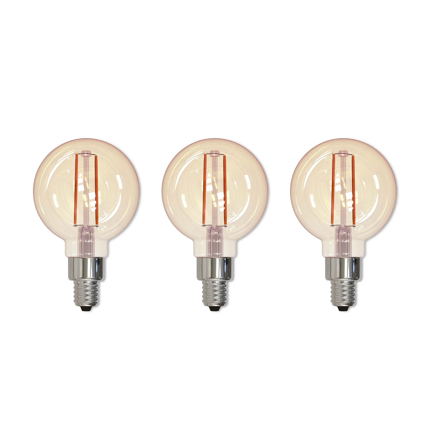 2.5W LED G16 2100K Filament Nostalgic E12 Fully Compatible DIMMING-3PK Bulb Bulbrite