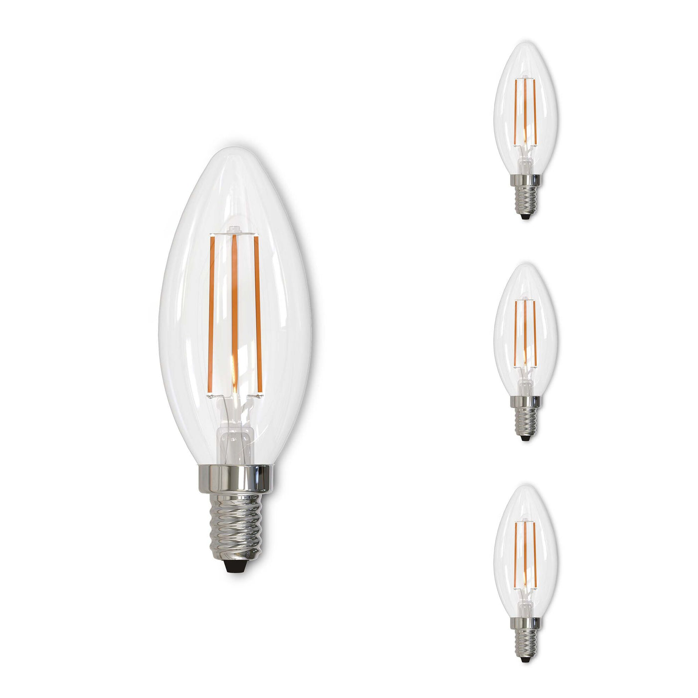 2.5W LED B11 2700K Filament E12 Fully Compatible DIMMING-4PK Bulb Bulbrite