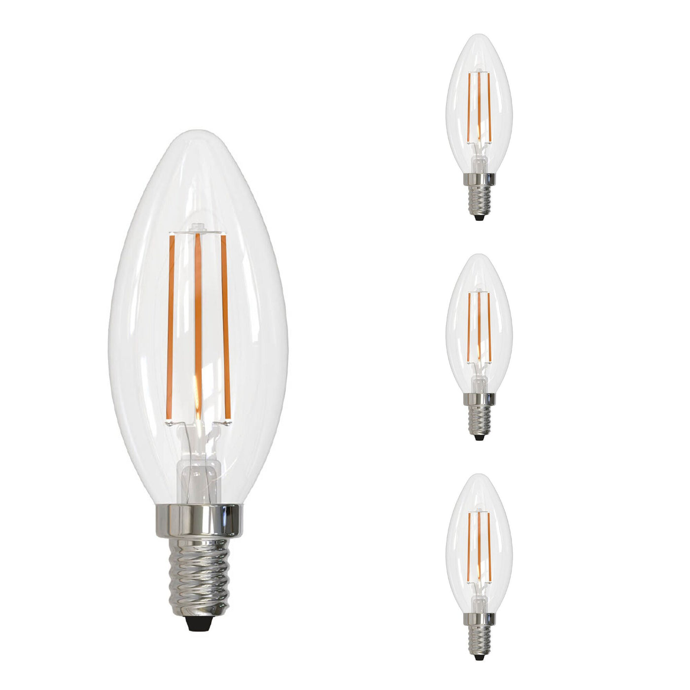 4W LED B11 3000K Filament E12 Fully Compatible Dimming JA8-4PK Bulb Bulbrite