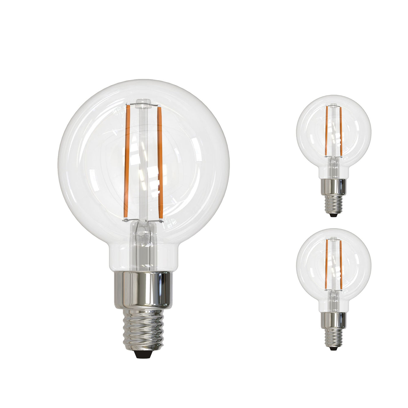 4.5W LED G16 2700K Filament E12 120V Fully Compatible DIMMING-3PK Bulb Bulbrite