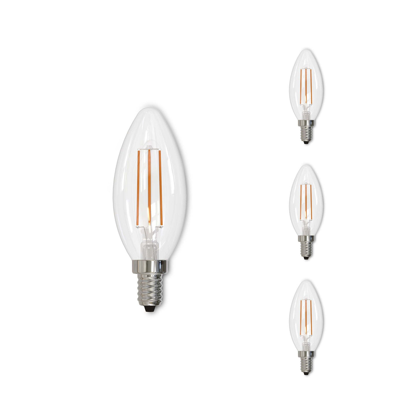 4W LED B11 3000K Filament E12 Fully Compatible Dimming JA8-4PK Bulb Bulbrite