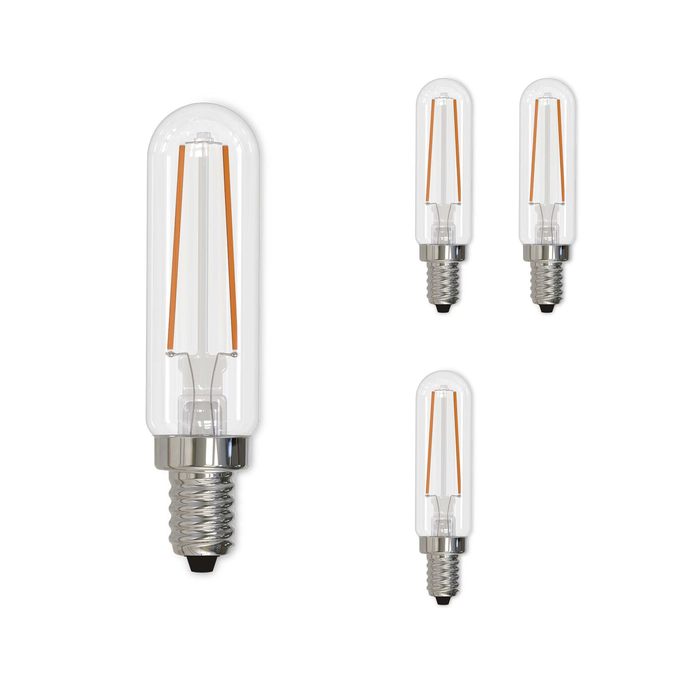 2.5W LED T6 3000K Filament E12 Clear Fully Compatible DIMMING-4PK Bulb Bulbrite