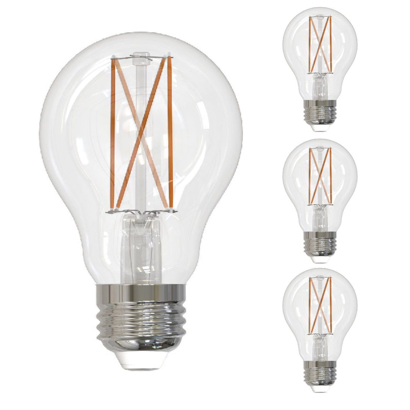 14W LED A19 4000K Filament Clear E26 Fully Compatible Dimming 4PK Bulb Bulbrite