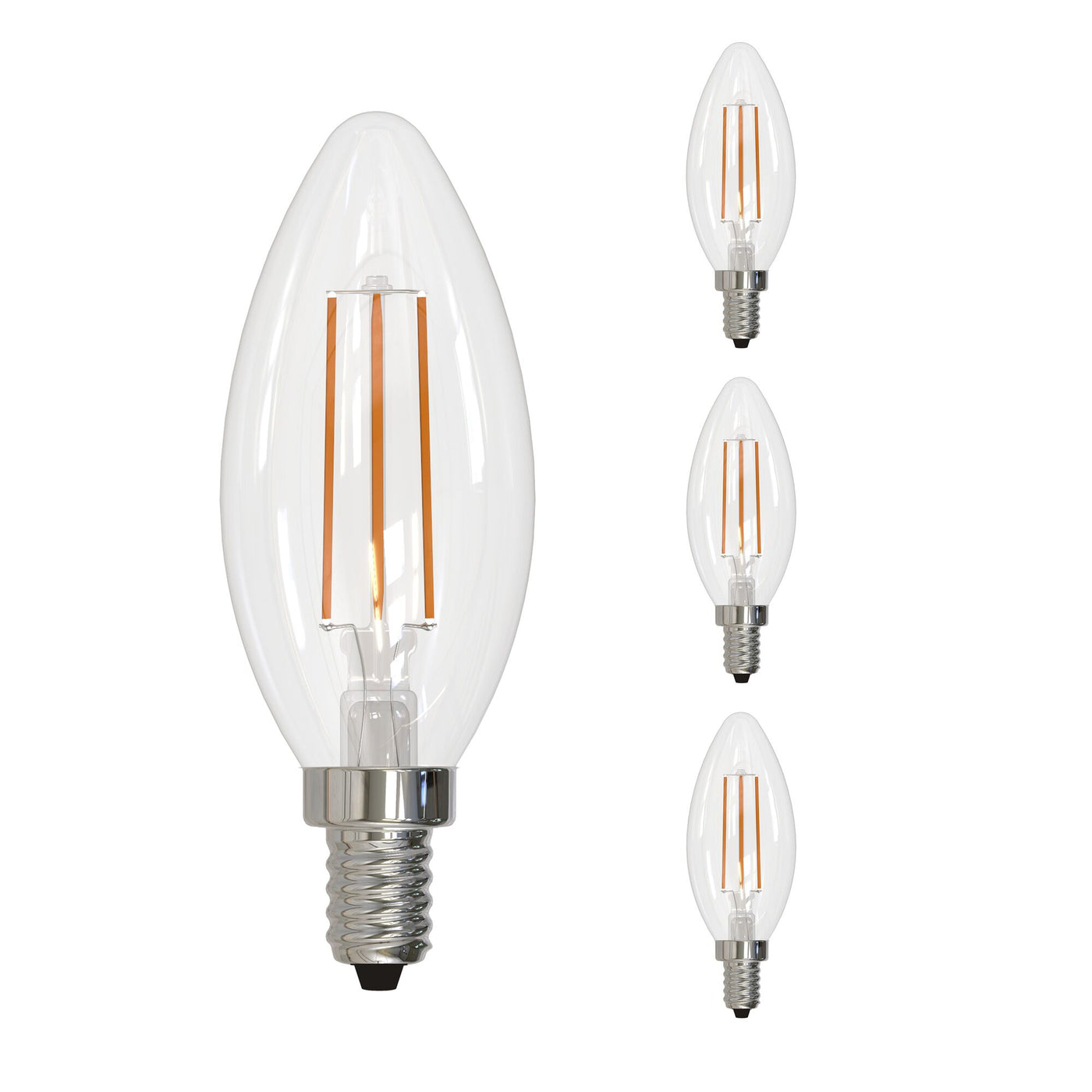 6.5W LED B11 4000K Filament E12 Clear Fully Compatible Dimming 4PK Bulb Bulbrite