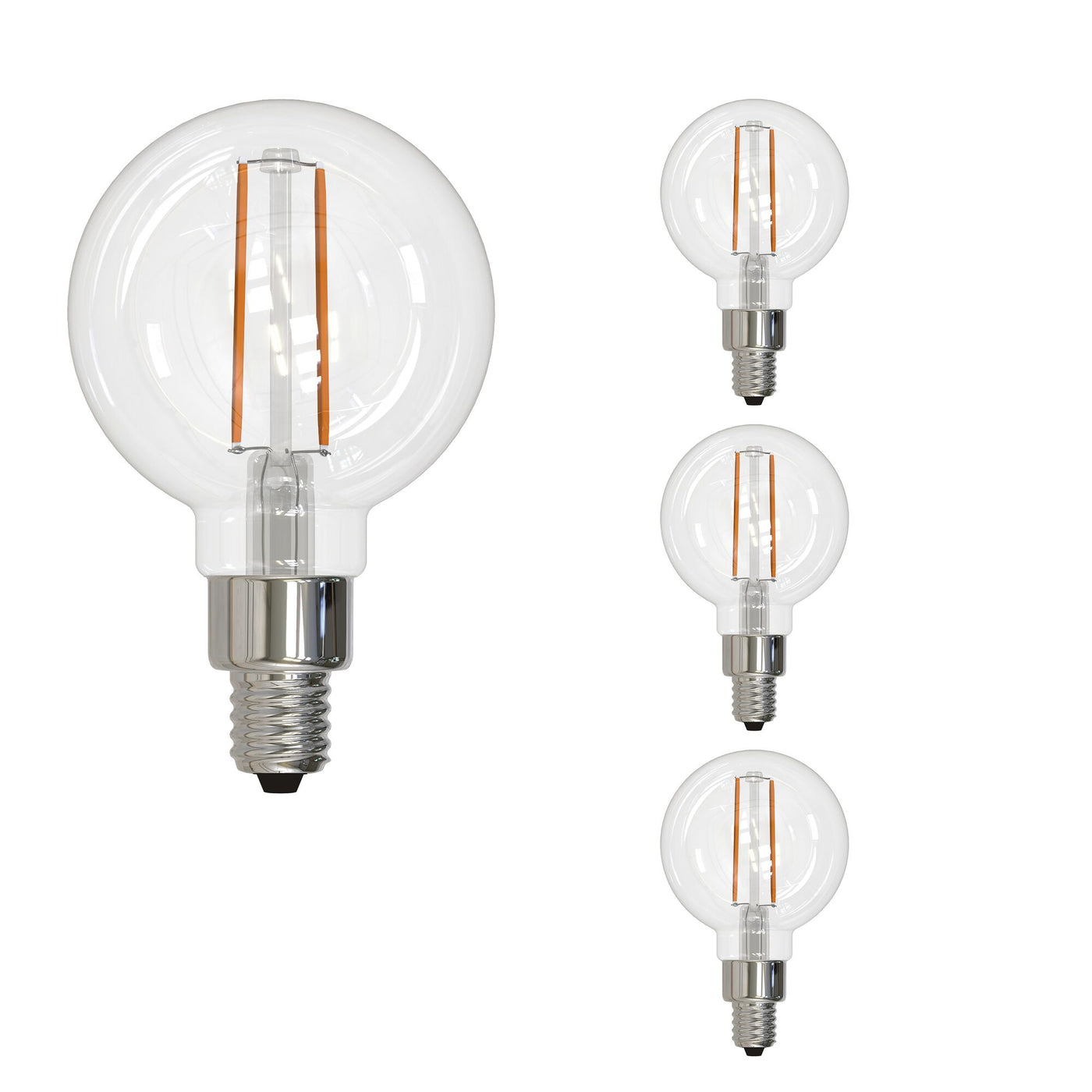 2.5W LED G16 2700K Filament E12 Fully Compatible DIMMING-4PK Bulb Bulbrite