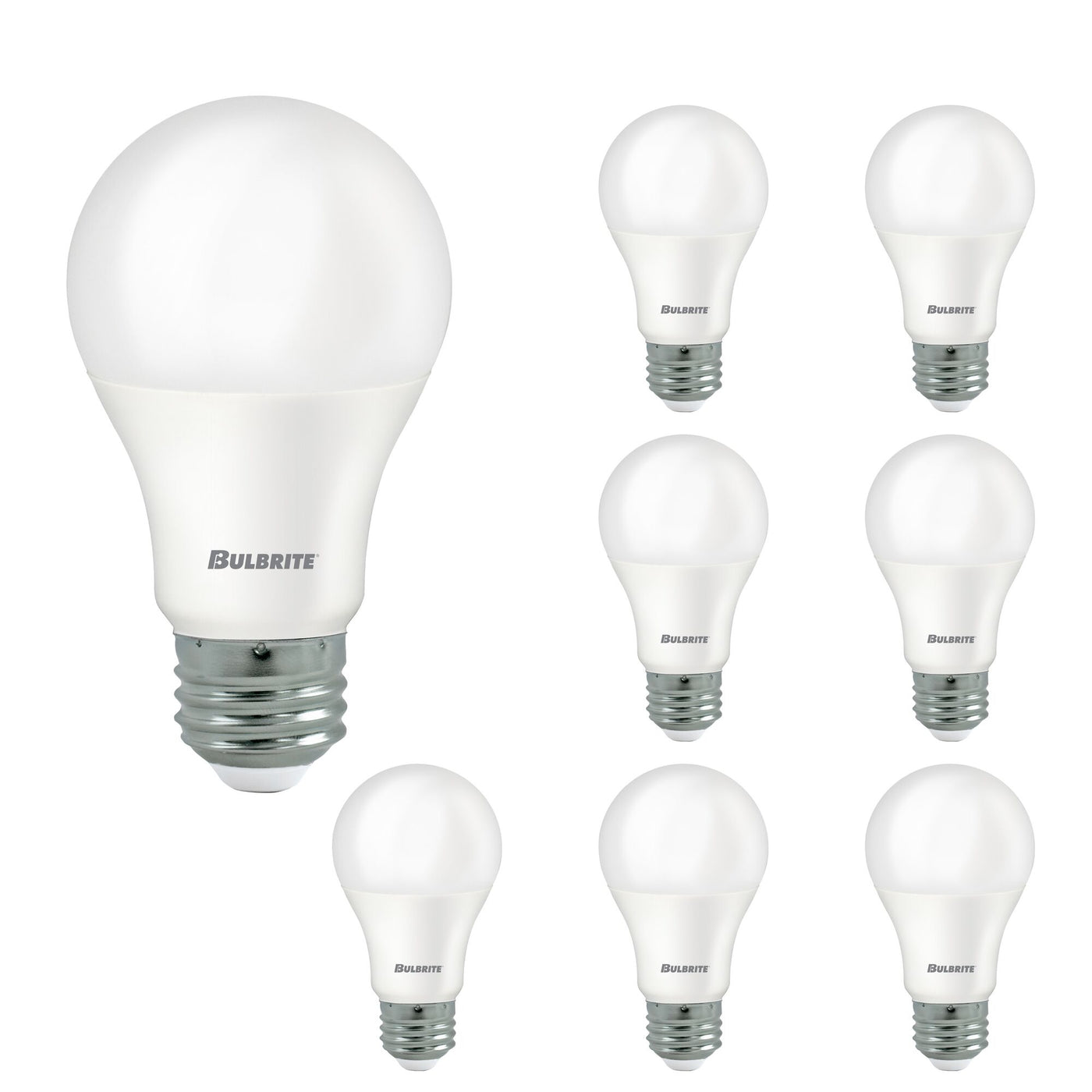 9W LED A19 60W Equiv Basics Non-dimmable 2700K E26 120V-8PK Bulb Bulbrite