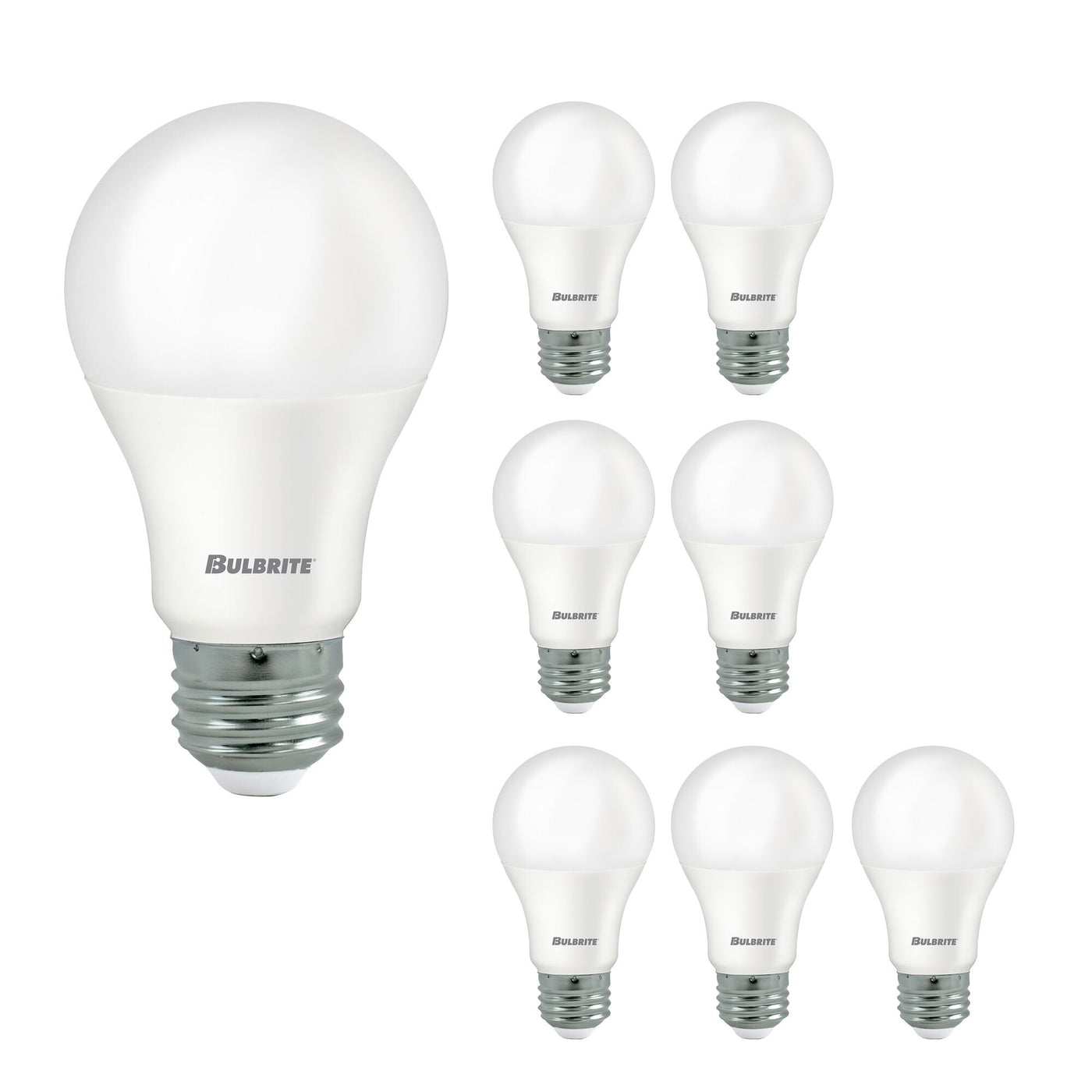 9W LED A19 60W Equiv Basics Non-dimmable 5000K E26 120V-8PK Bulb Bulbrite