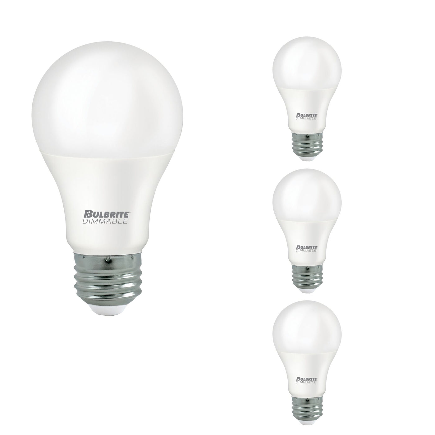 9W LED A19 60W Equiv Premium Dimmable 2700K E26 120V-4PK Bulb Bulbrite