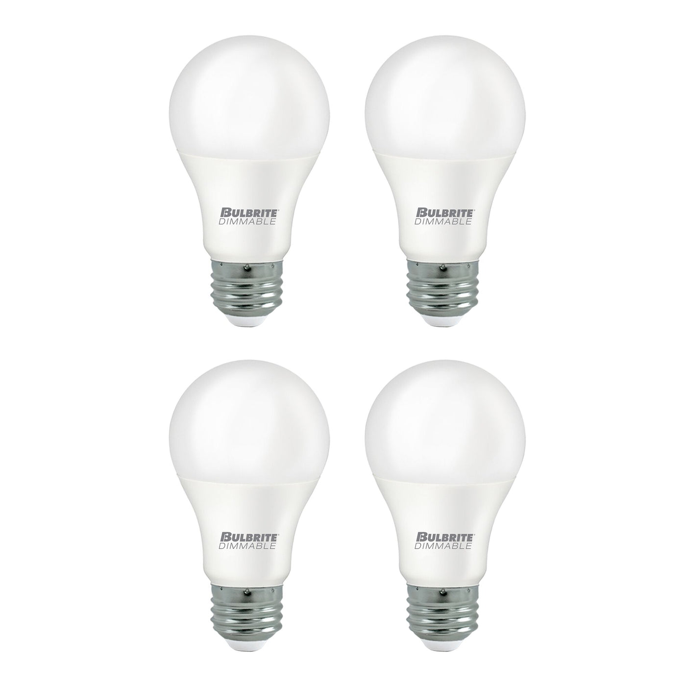 9W LED A19 60W Equiv Premium Dimmable 4000K E26 120V-4PK Bulb Bulbrite