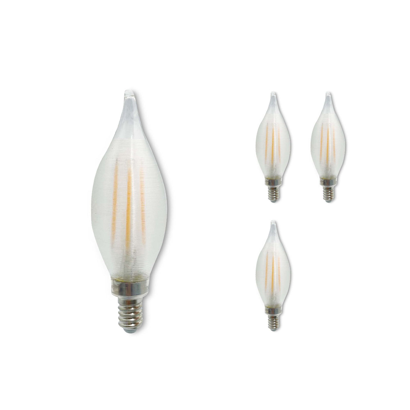 4W LED C11 2700K Filament E12 Satin Spunlite Fully Compatible Dimming - 4PK Bulb Bulbrite