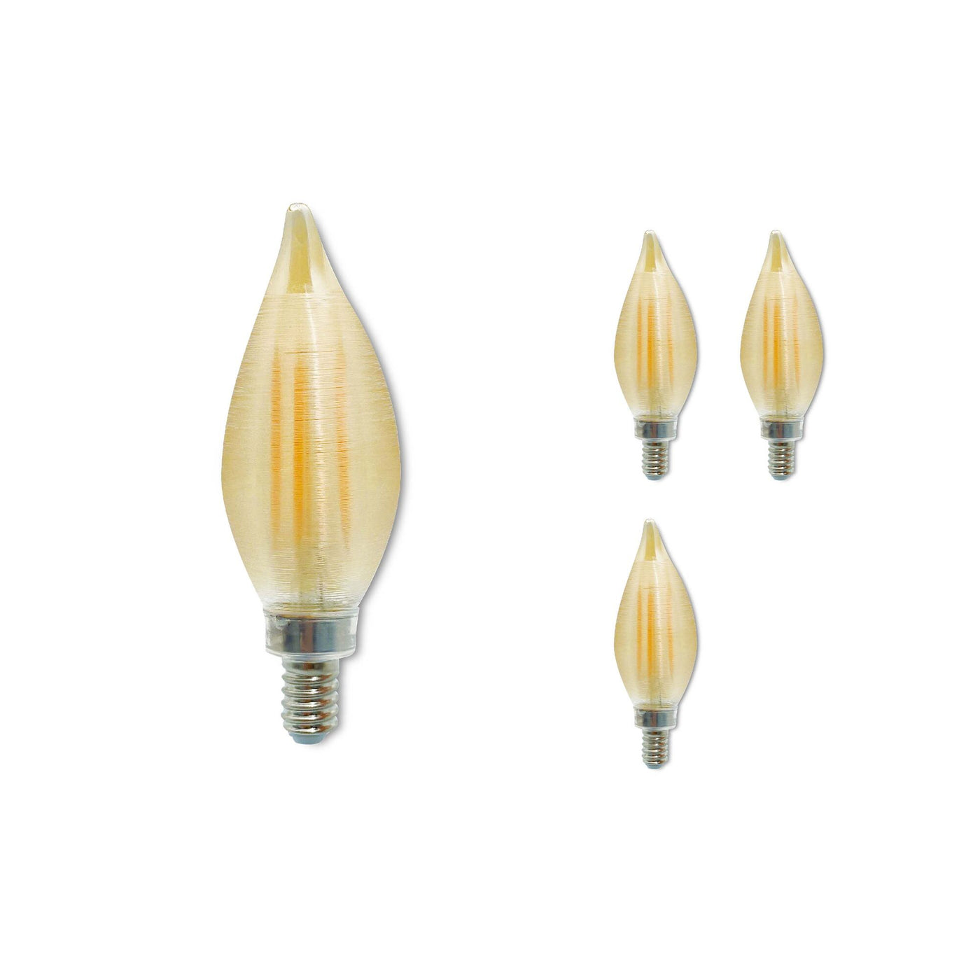 4W LED C11 2100K Filament E12 Amber Spunlite Fully Compatible Dimming - 4PK Bulb Bulbrite