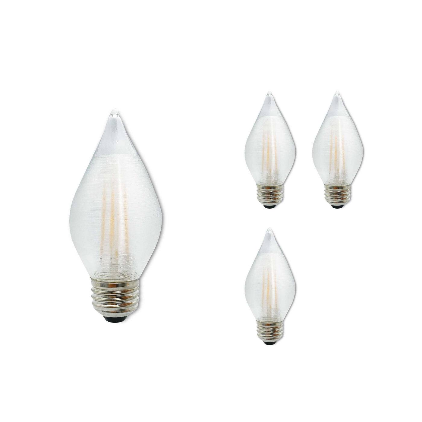 4W LED C15 2700K Filament E26 Satin Spunlite Fully Compatible Dimming- 4PK Bulb Bulbrite