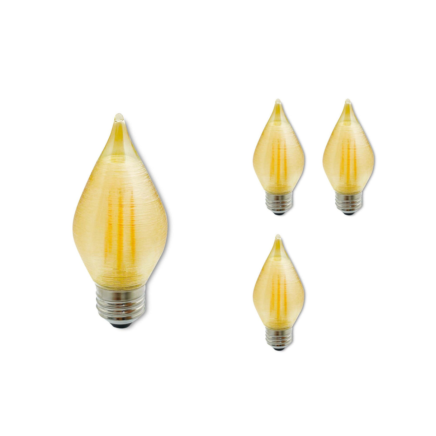 4W LED C15 2100K Filament E26 Amber Spunlite Fully Compatible Dimming - 4PK Bulb Bulbrite