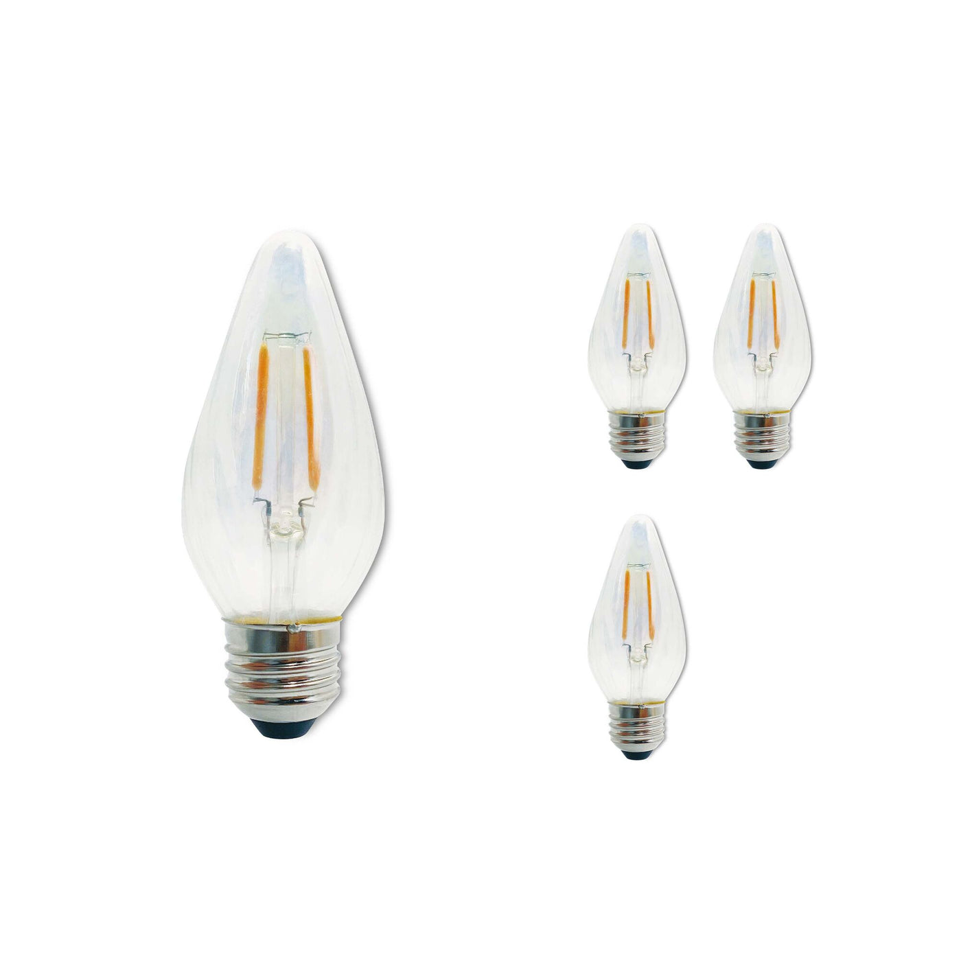 4W LED F15 2700K Filament E26 Fiesta Bulb Clear Iridescent Fully Compatible Dimming - 4PK Bulb Bulbrite