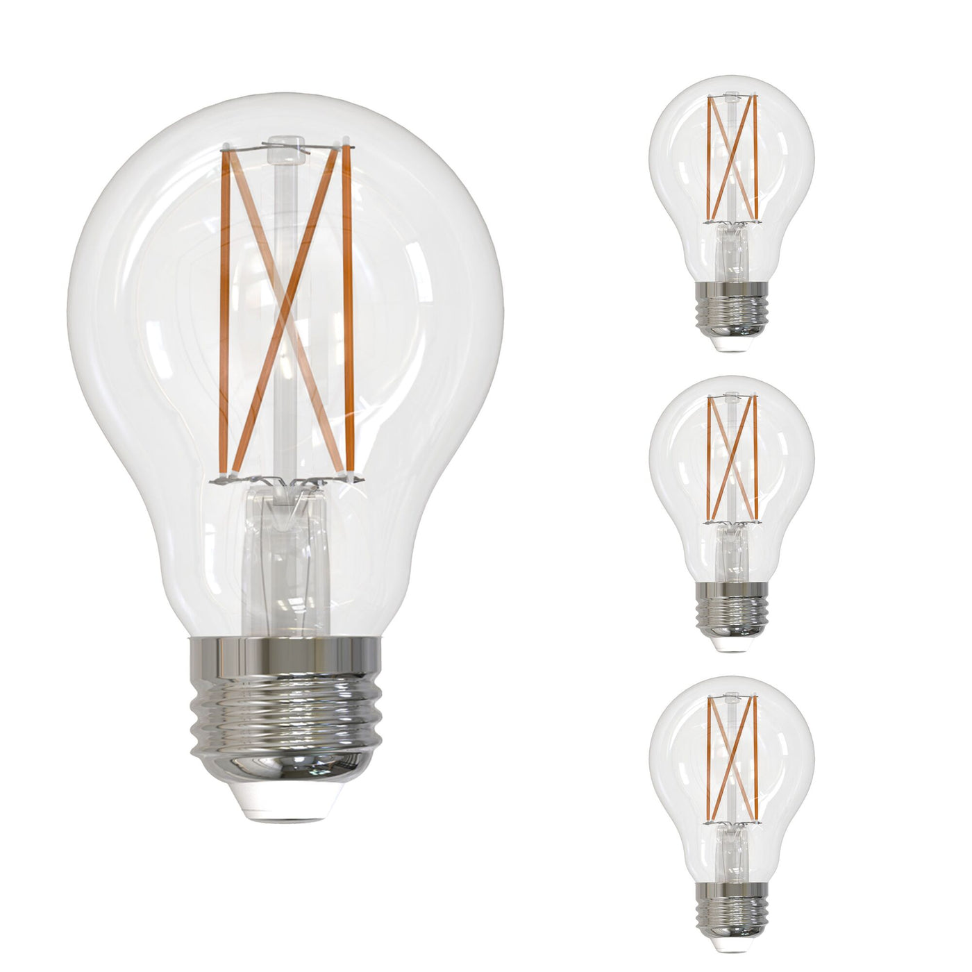 8.5W LED A19 3000K Filament Fully Compatible Dimming JA8-4PK Bulb Bulbrite