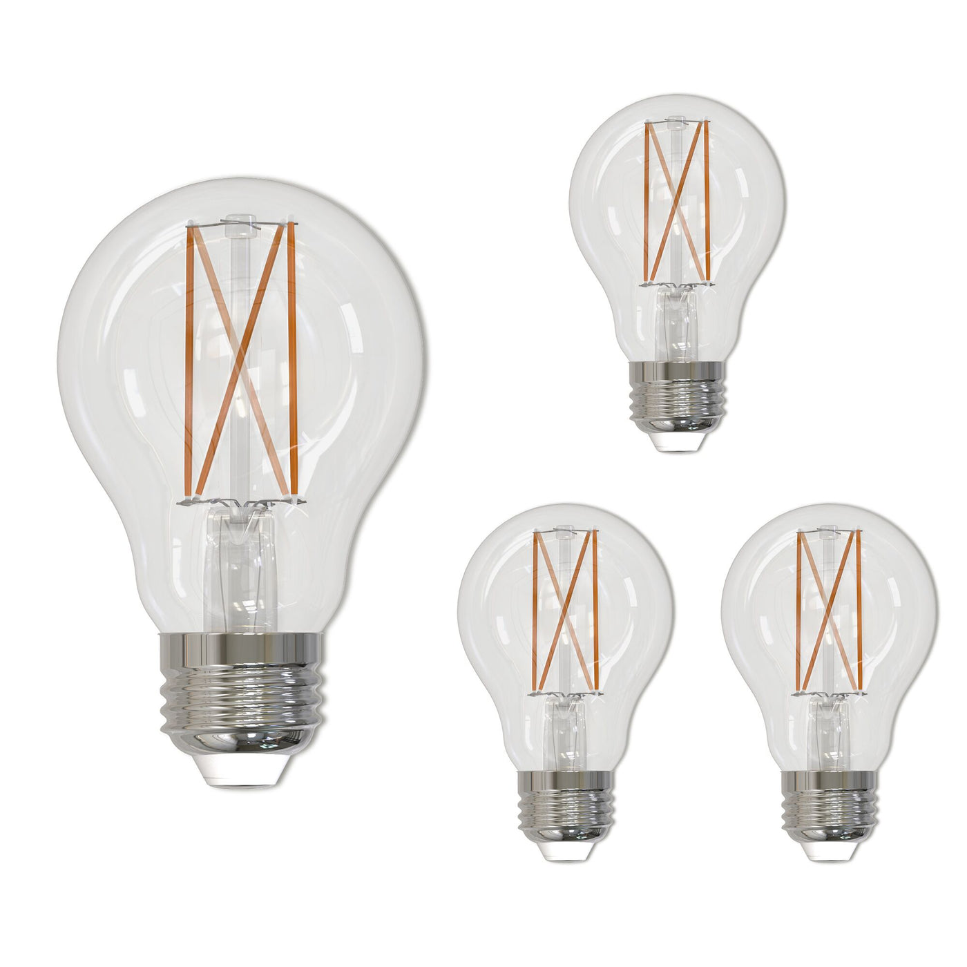 9W LED A19 2700K Filament Clear E26 Fully Compatible DIMMING-4PK Bulb Bulbrite