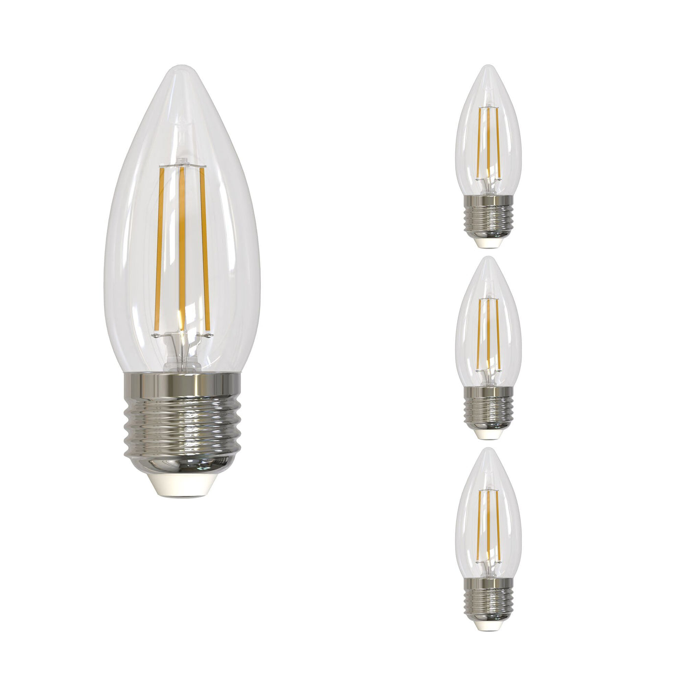 5W LED B11 2700K Filament E26 Fully Compatible DIMMING-4PK Bulb Bulbrite