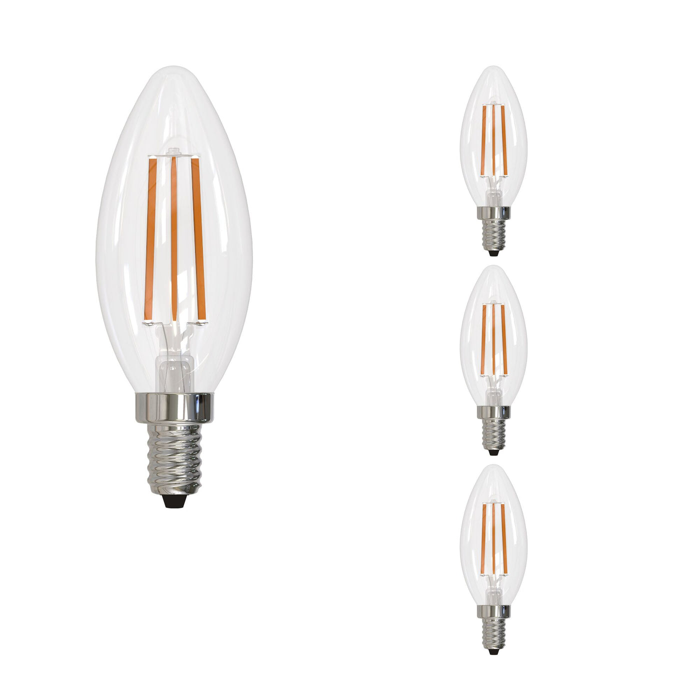 6W LED B11 2700K Filament E12 CLEAR-4PK Bulb Bulbrite