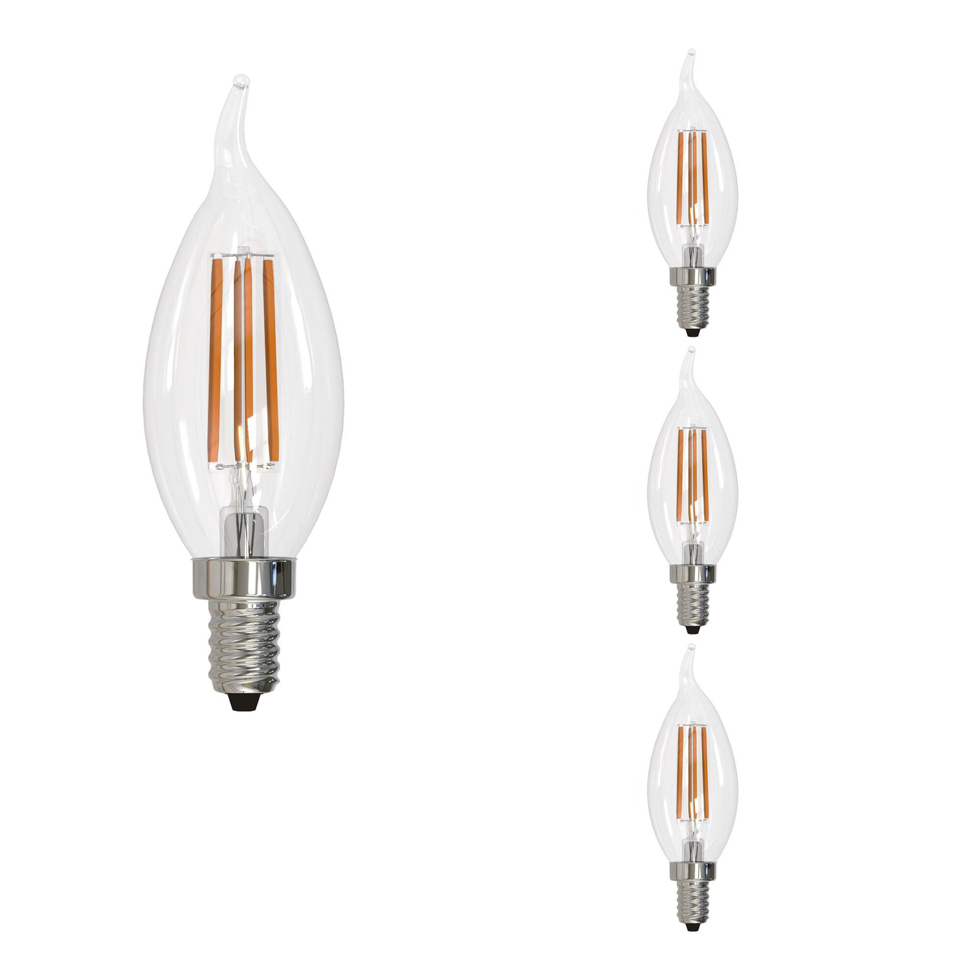 6W LED CA10 3000K Filament E12 CLEAR-4PK Bulb Bulbrite