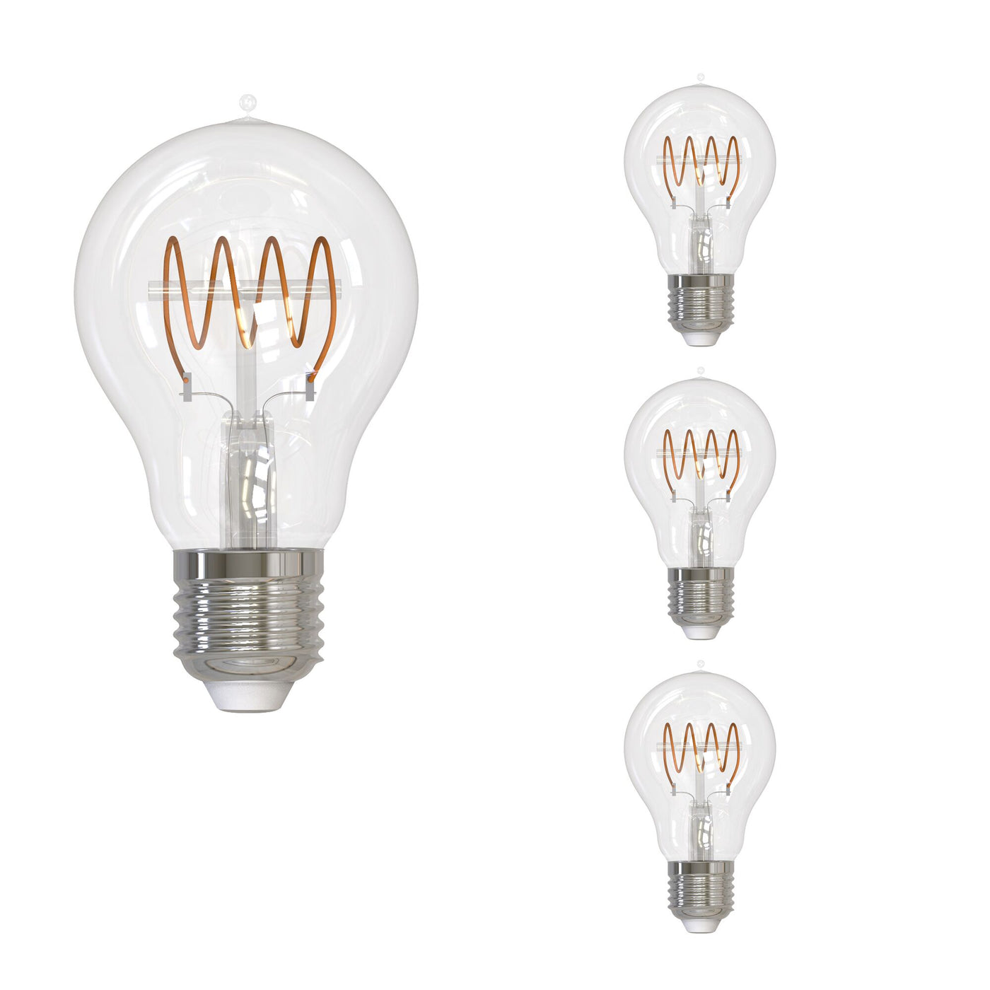 4.5W LED A19 2100K Curved Filament LOOP-4PK Bulb Bulbrite