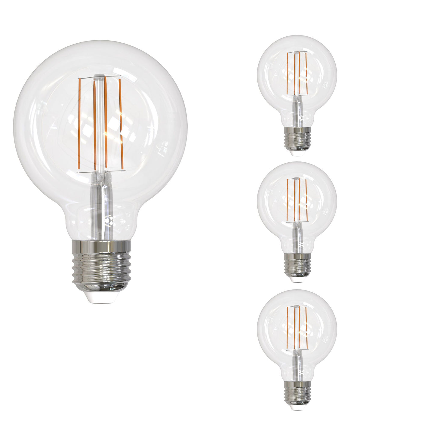 5W LED G25 3000K Filament E26 Fully Compatible Dimming JA8-4PK Bulb Bulbrite